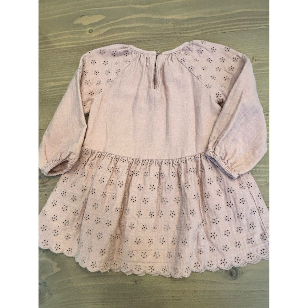 Bb4‎ Zara Baby pink dress size 12-18 months eyelet girls - Picture 2 of 3